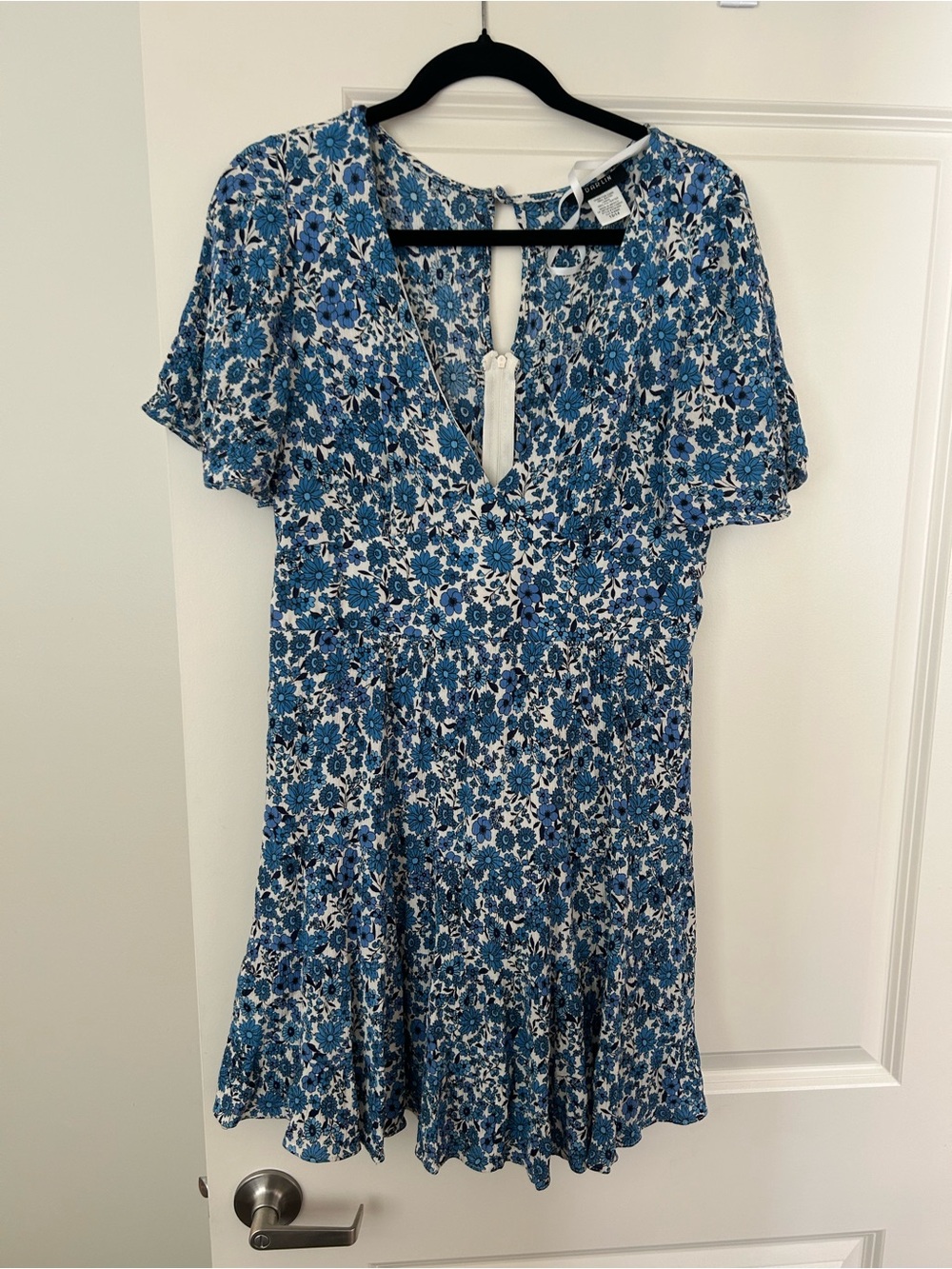 B Darlin Blue Floral V-Neck Mini Dress